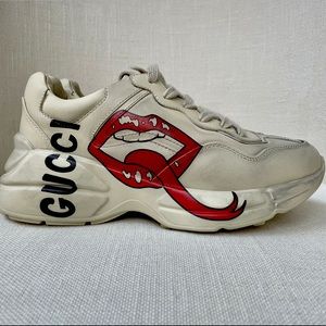 GUCCI Women Rhyton Sneakers Mouth Print Sneakers